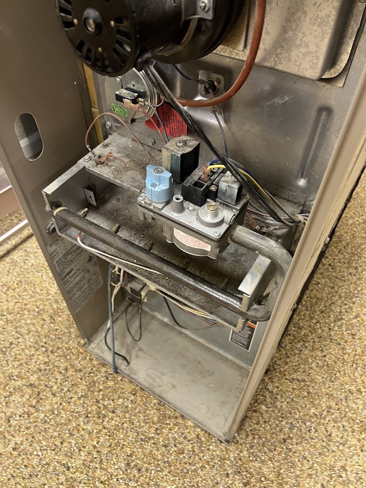 Gas furnace burner assembly serviced by L.A. Heating & Cooling